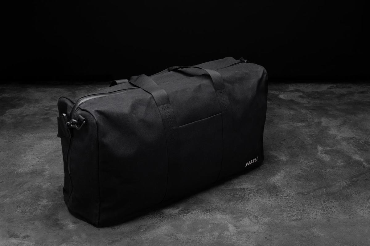 Nobull Waxed Canvas Men's Duffle Black | Australia (LY9846)